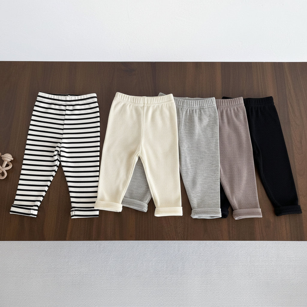 Soft Ribbed Cotton Baby Pants Set