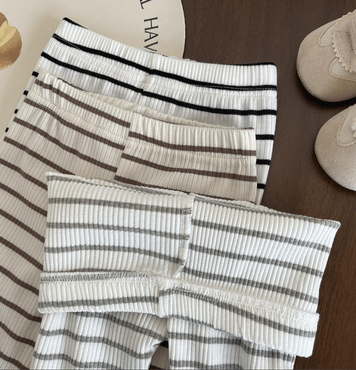 Soft Ribbed Cotton Baby Pants Set