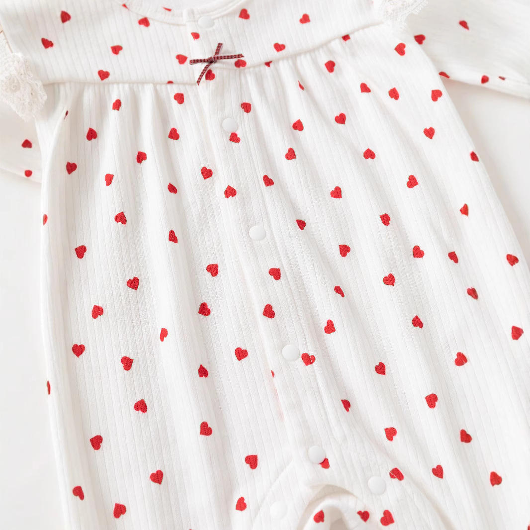 Ruffle Lace Soft Knit Cotton Jumpsuit