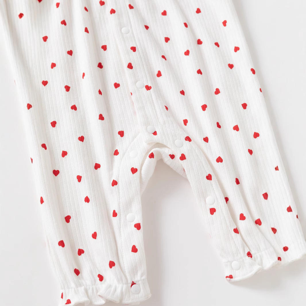 Ruffle Lace Soft Knit Cotton Jumpsuit