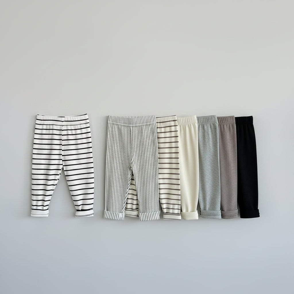 Soft Ribbed Cotton Baby Pants Set
