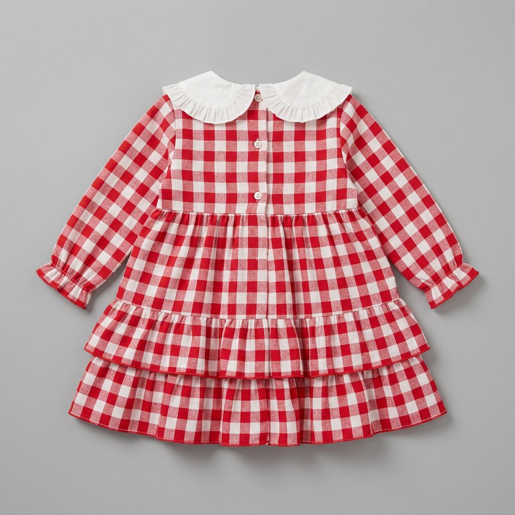 Baby Girl Long Sleeve Plaid Dress