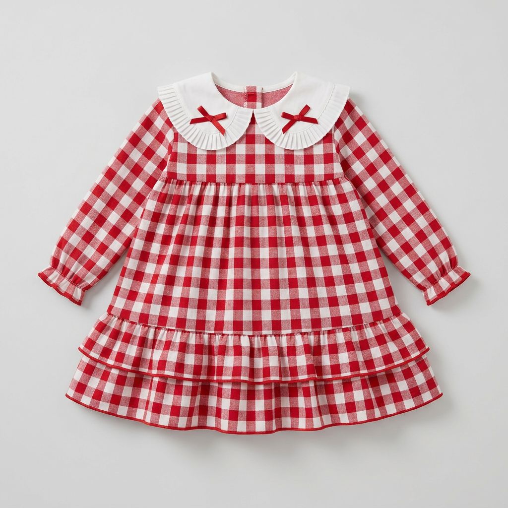 Baby Girl Long Sleeve Plaid Dress