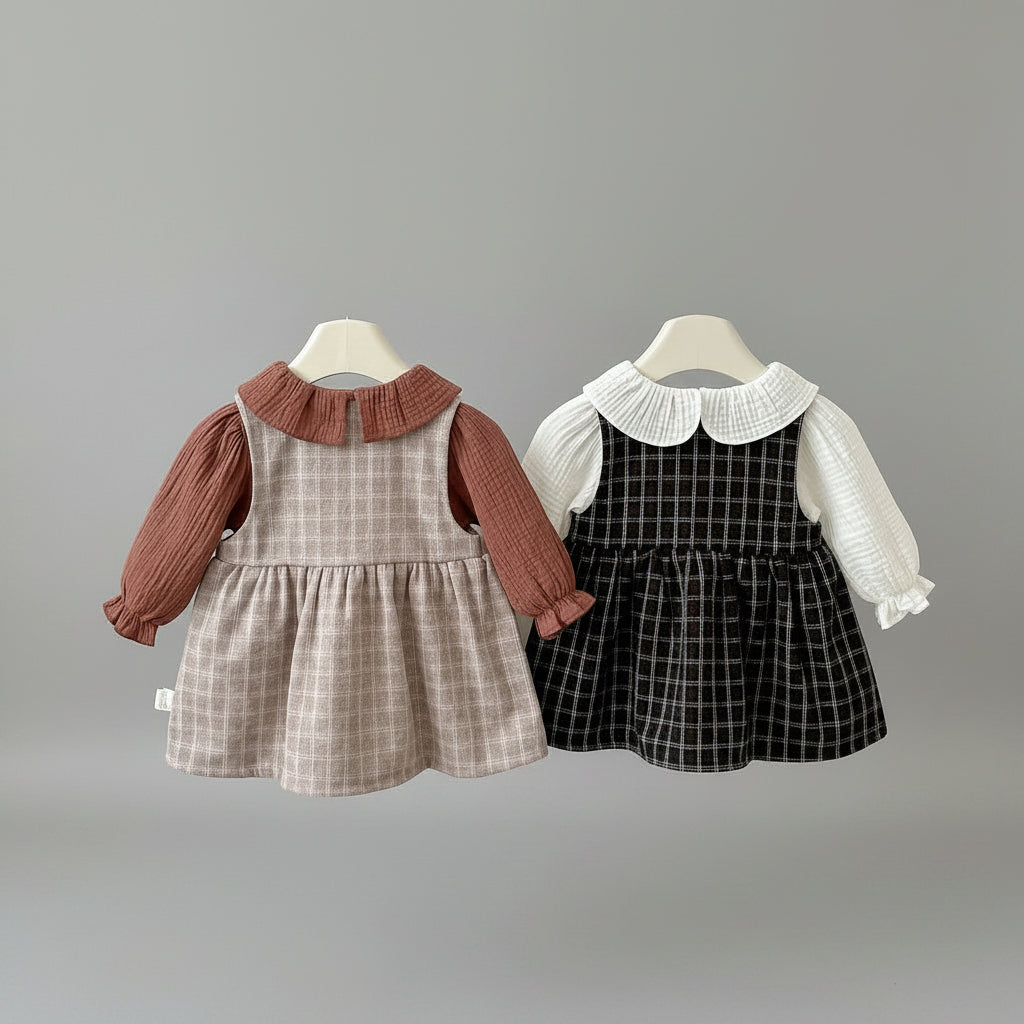 Infants Cotton Long-Sleeved Dress (Set)