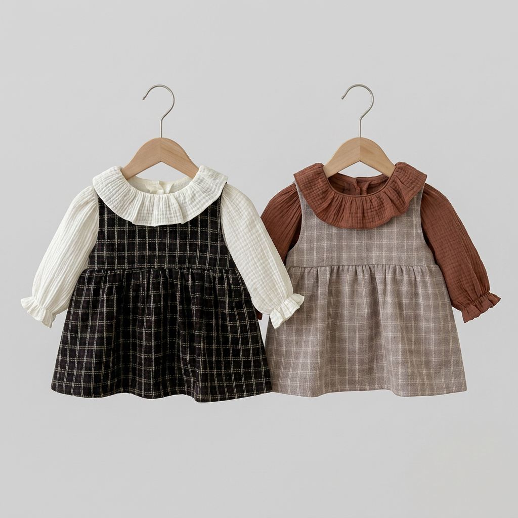 Infants Cotton Long-Sleeved Dress (Set)