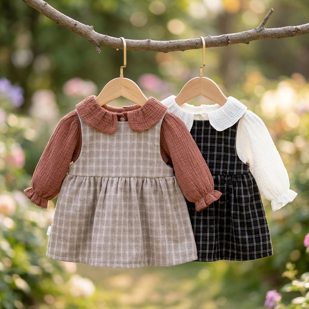 Infants Cotton Long-Sleeved Dress (Set)