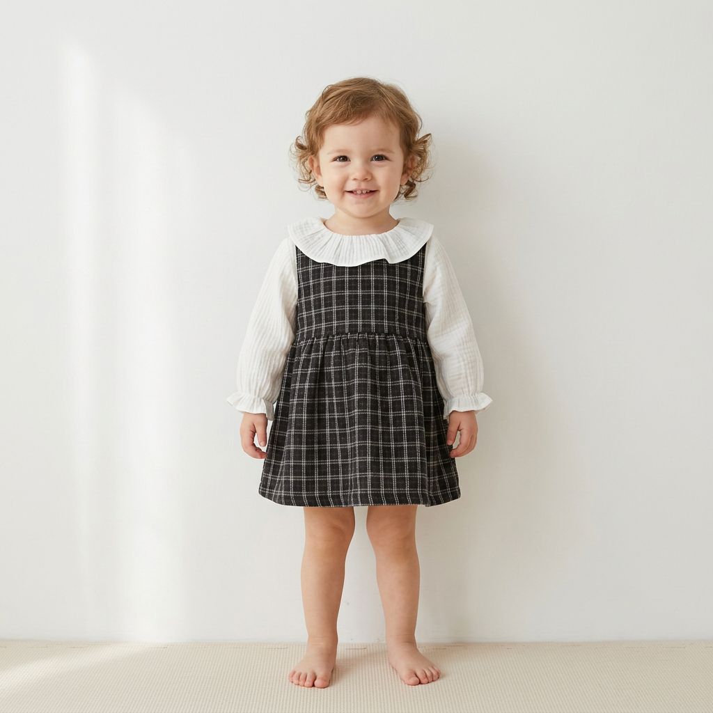 Infants Cotton Long-Sleeved Dress (Set)