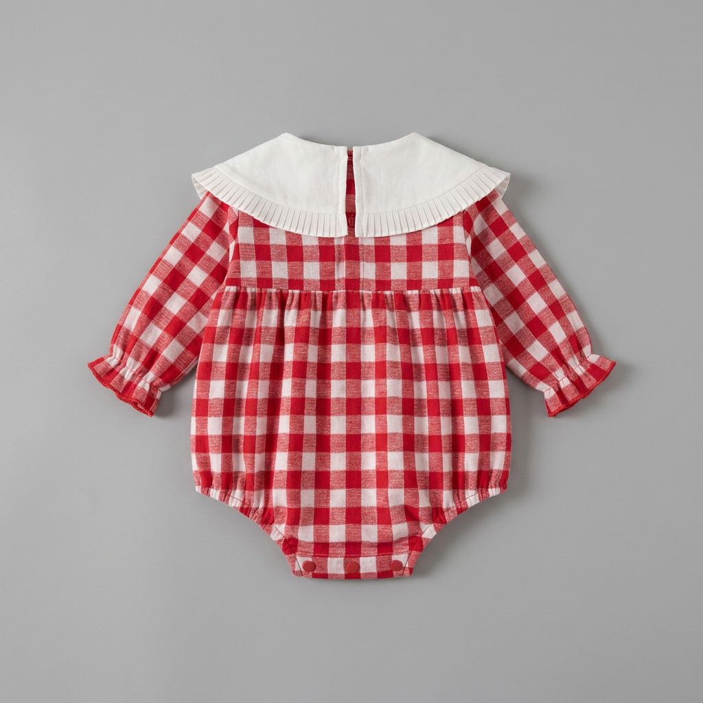 Baby Girl Long Sleeve Plaid Onesies