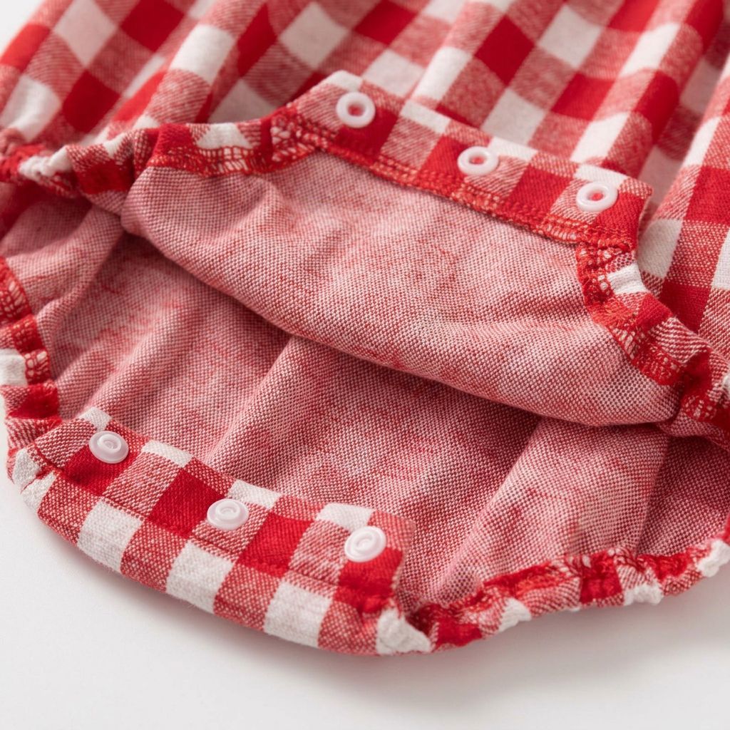 Baby Girl Long Sleeve Plaid Onesies