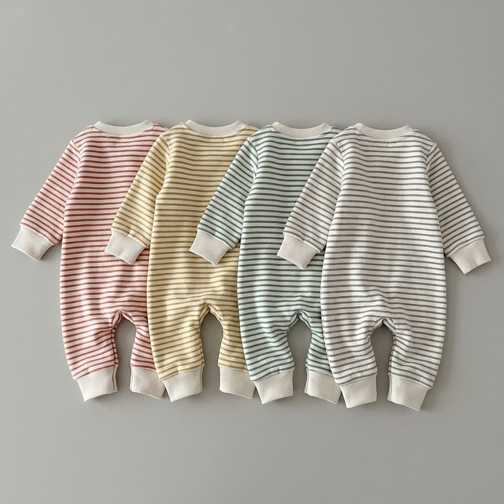 Knit Cotton Bodysuit with Snap Button (Set)