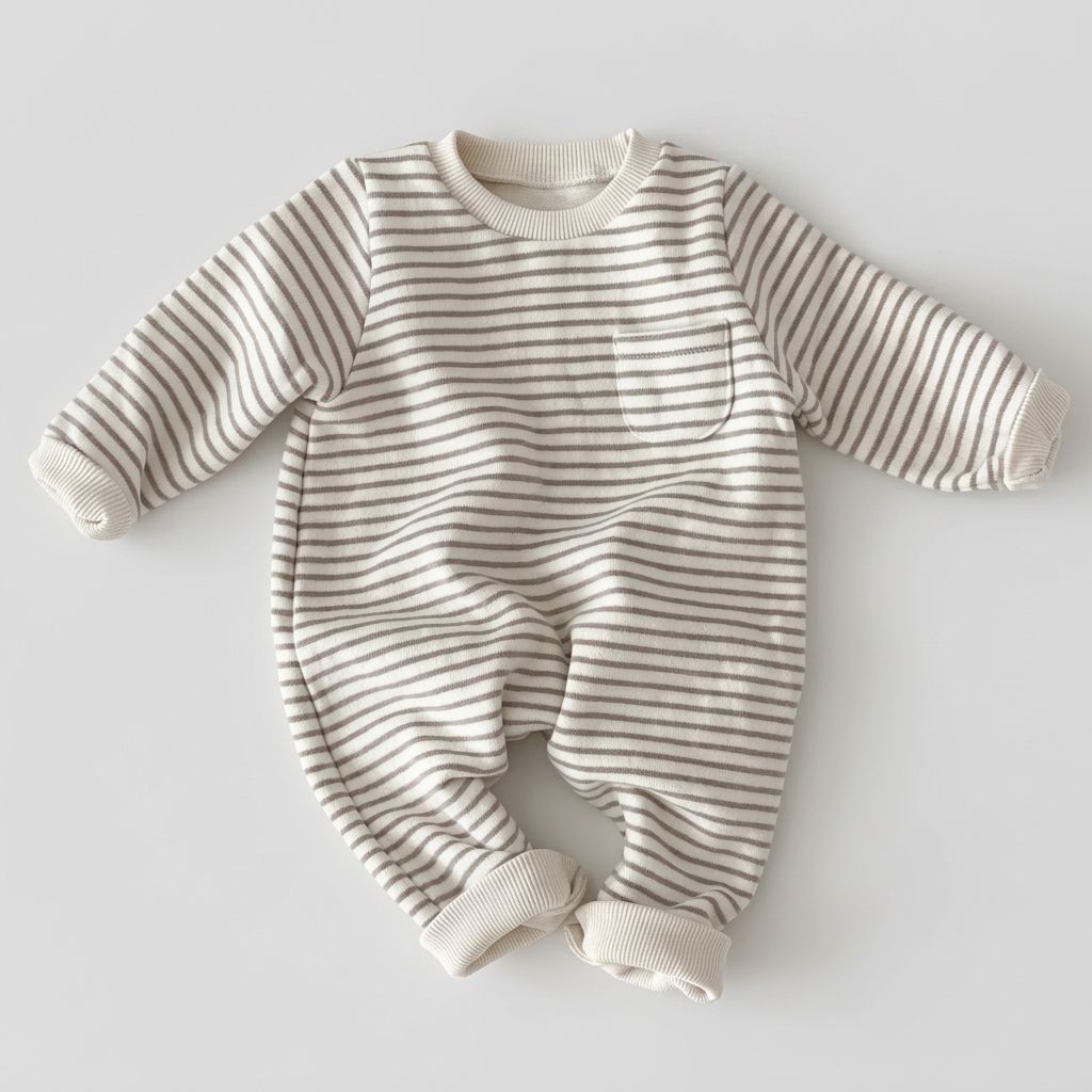 Knit Cotton Bodysuit with Snap Button
