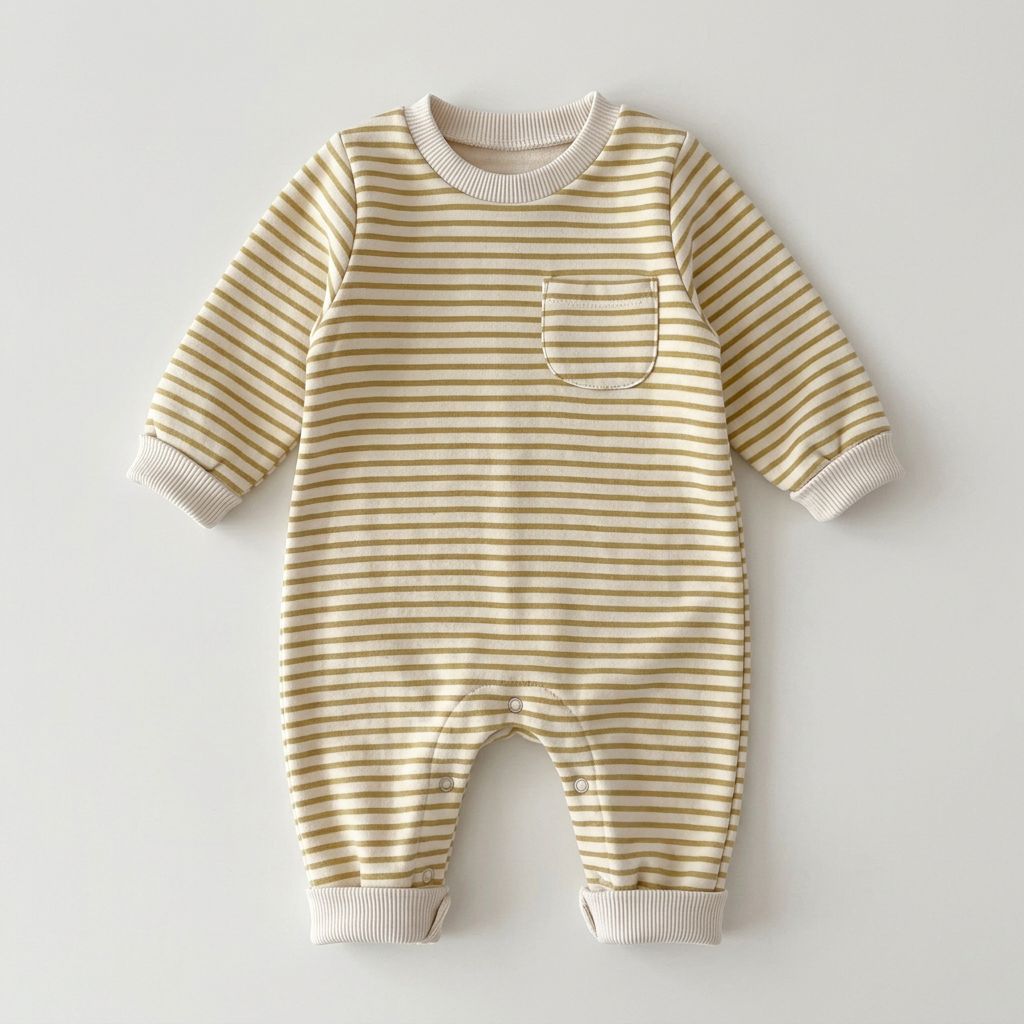 Knit Cotton Bodysuit with Snap Button