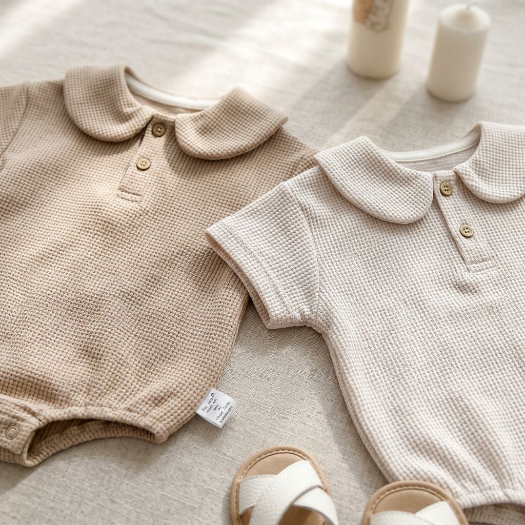Waffle textured Romper (Set)