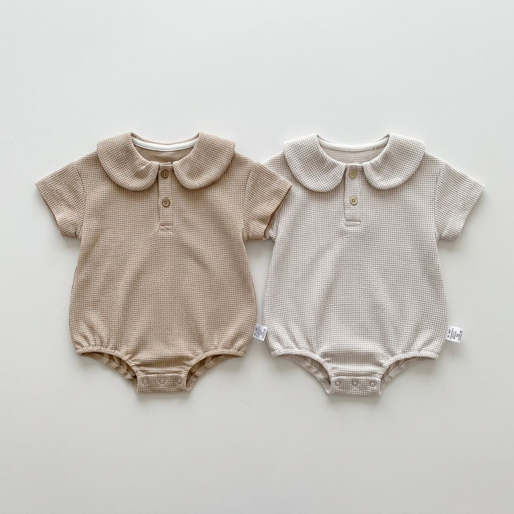 Waffle textured Romper (Set)