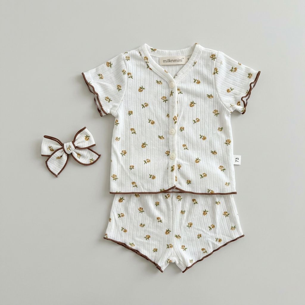Girls Cotton Clothing Set for Summer